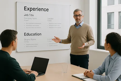 Step to Present Experience & Education - Build credibility and impress employers by highlighting your work experience, job roles, and academic background — all displayed beautifully in your online portfolio.